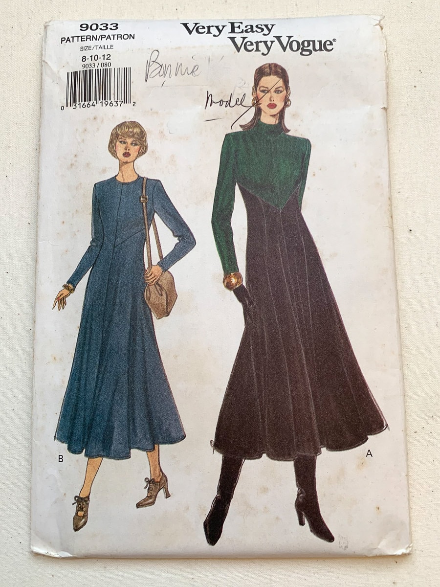 dress with fitted bodice and flared skirt
