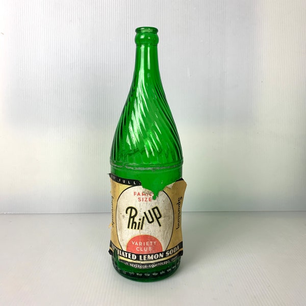 Vintage 32oz Phil Up Variety Club sparkling water bottle, Soda bottle, Toledo OH