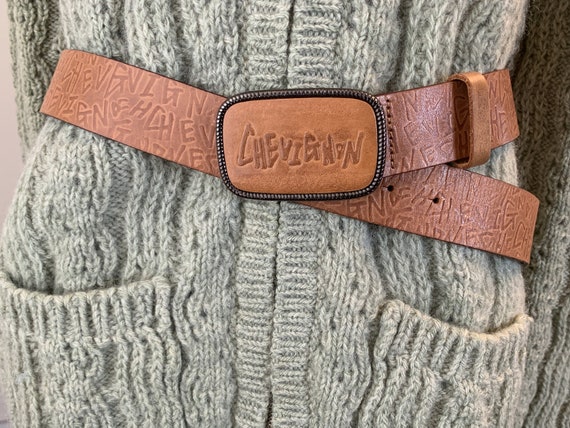 logo-buckle leather belt