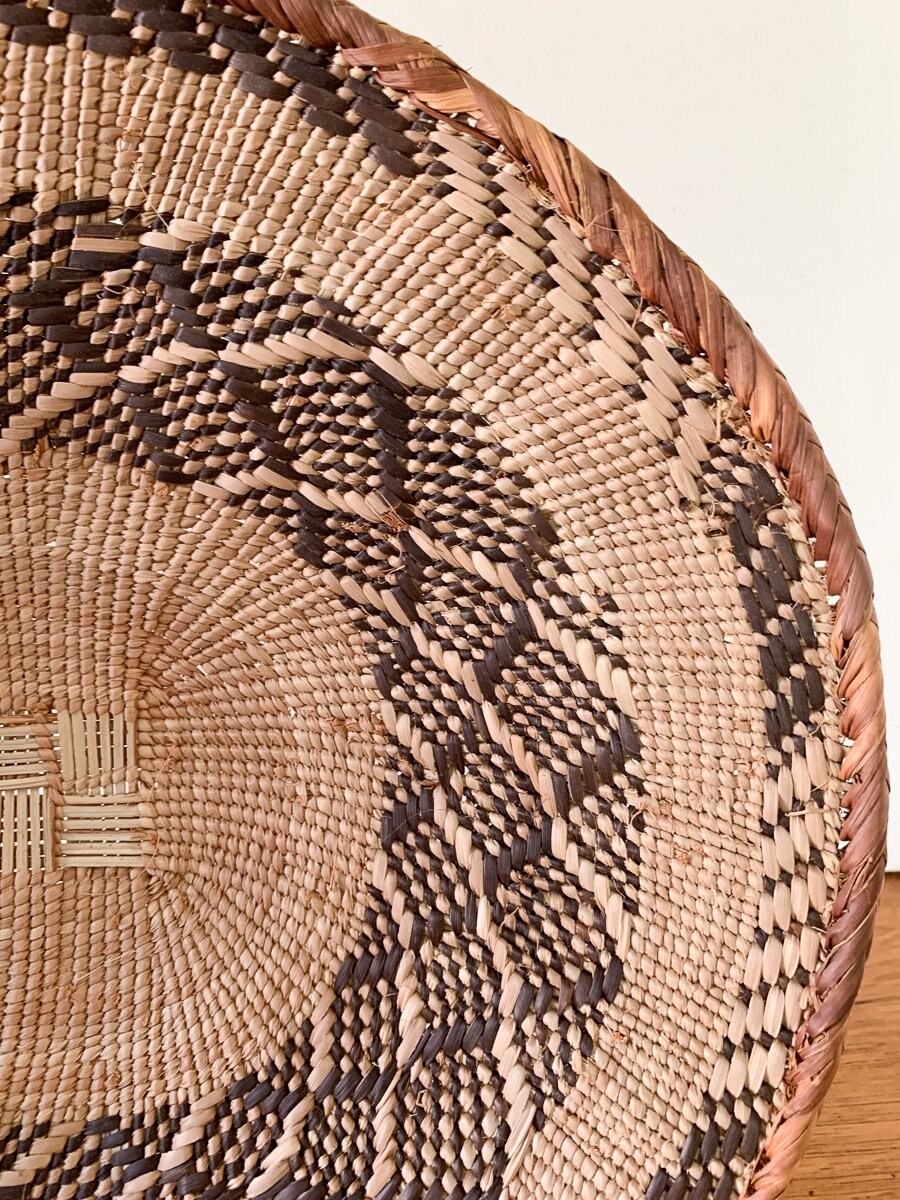African handwoven grass basket, wall decor, woven wall