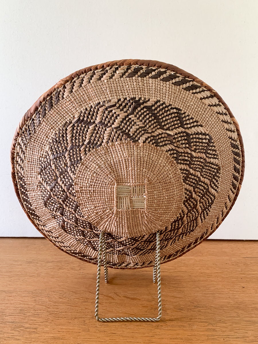 African handwoven grass basket, wall decor, woven wall
