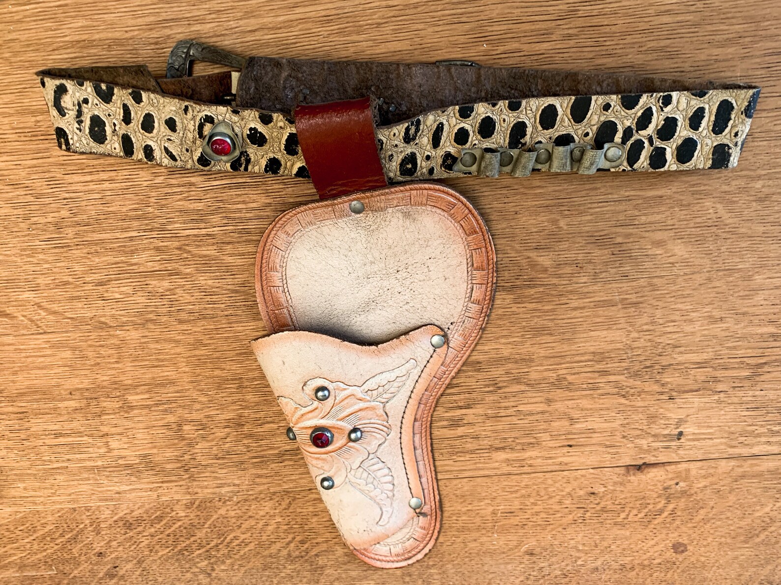 Vintage 1950s Tooled Leather Toy Gun Holster Cowboy Gun Etsy