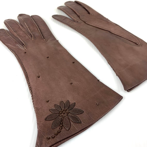 GLOVES IN BLACK WOOL WITH FLOWER 456325
