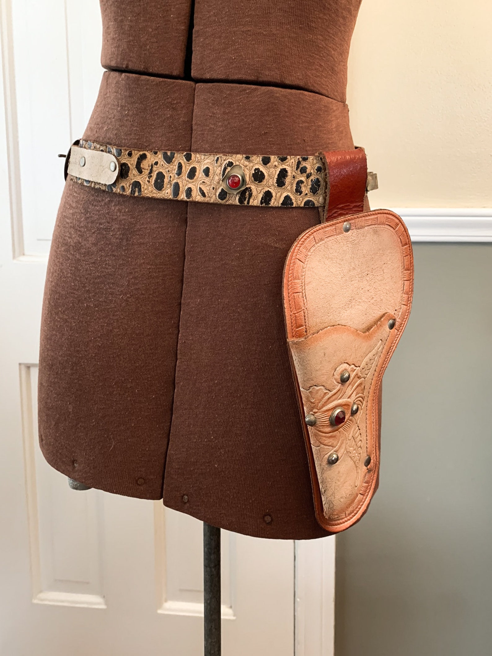 Vintage 1950s Tooled Leather Toy Gun Holster Cowboy Gun Etsy