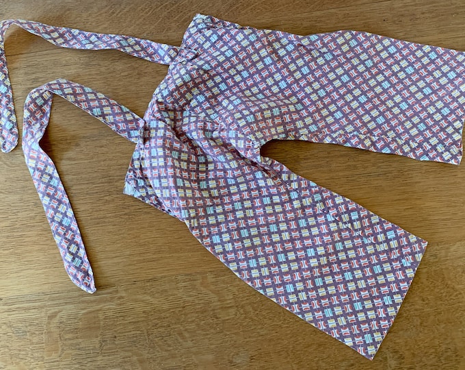Vintage 1950s handmade cotton baby boy's pants with suspenders, 50s baby doll clothes, size 0-3 months