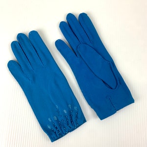 Vintage 50s/60s royal blue gloves, dress gloves, Size XS