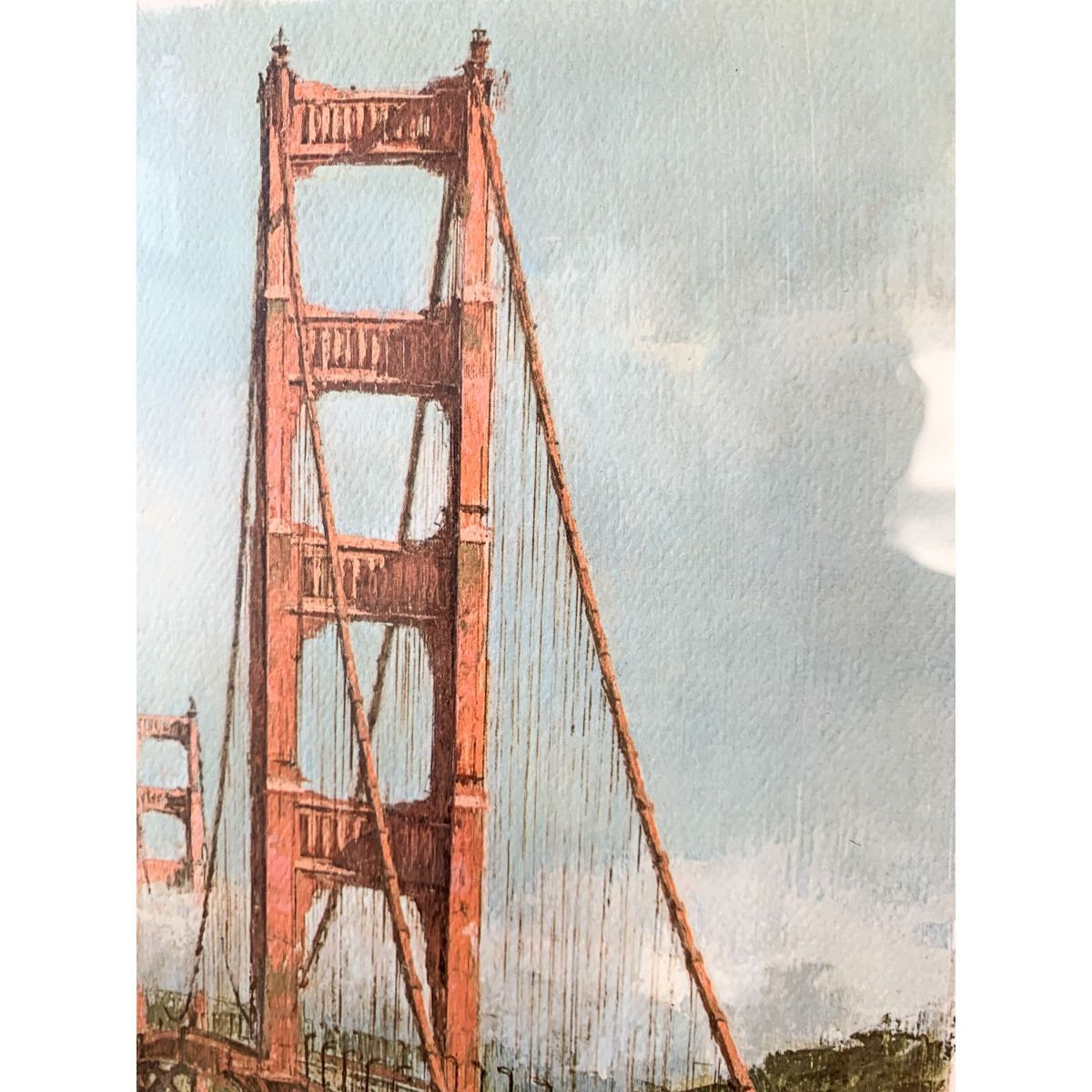 Vintage 1960s Don Davey Golden Gate Bridge framed print
