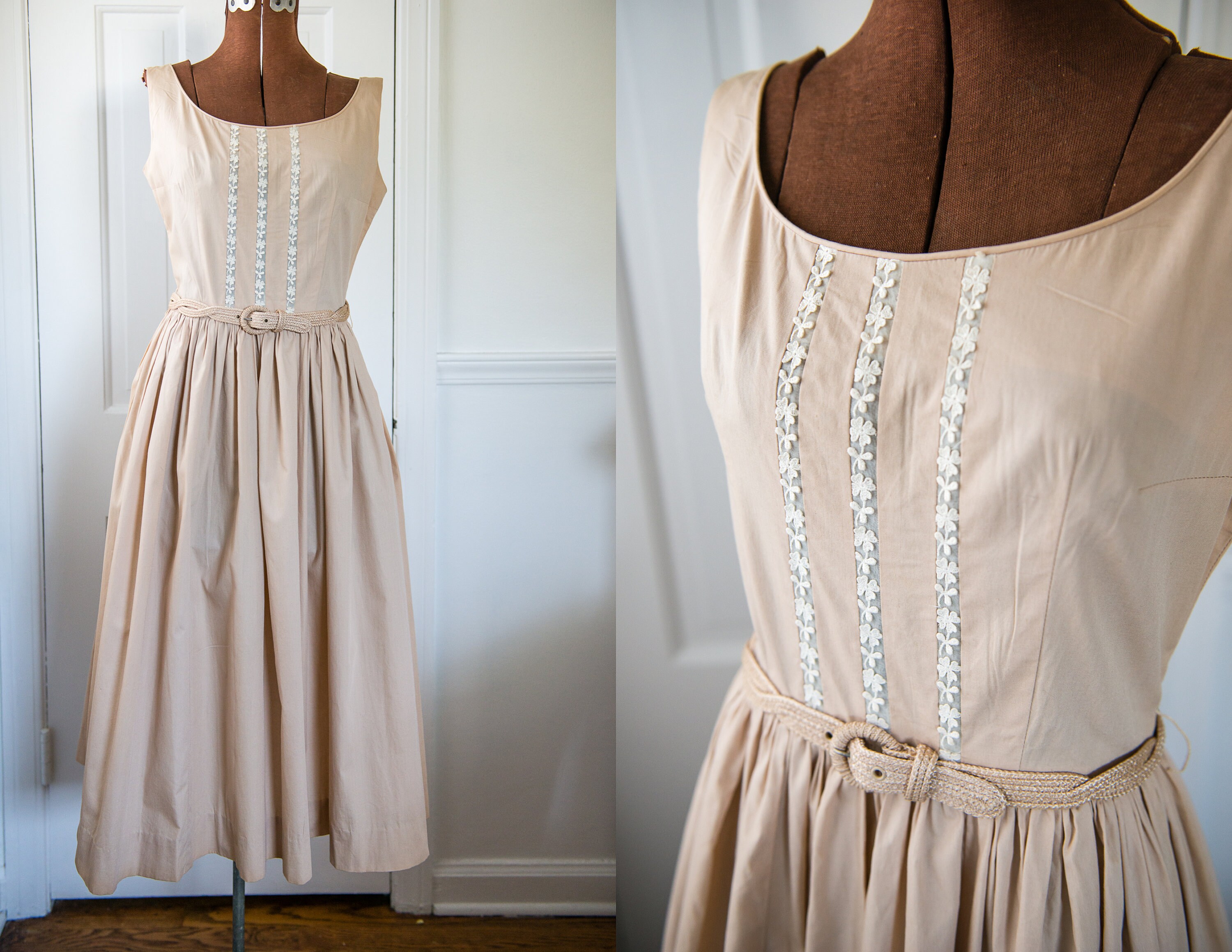 beige vintage dress