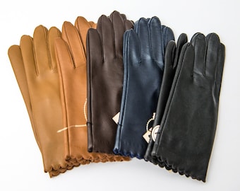 aris cashmere lined leather gloves