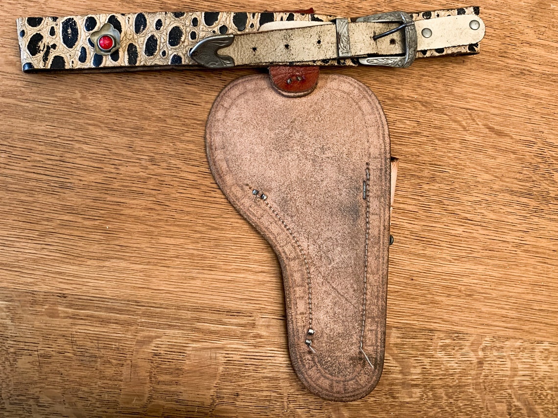 Vintage 1950s Tooled Leather Toy Gun Holster Cowboy Gun Etsy
