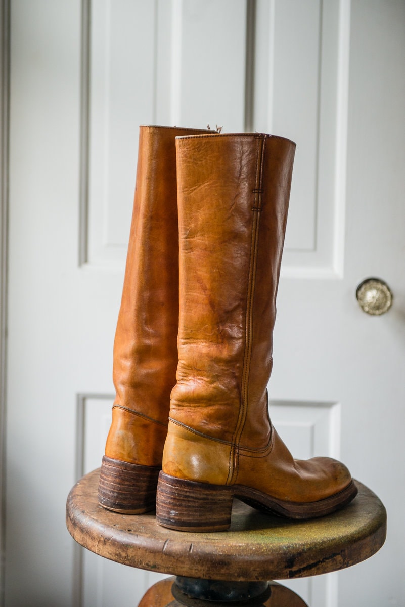 Vintage 1970s women's Frye Campus Boot in honey brown | Made in USA ...