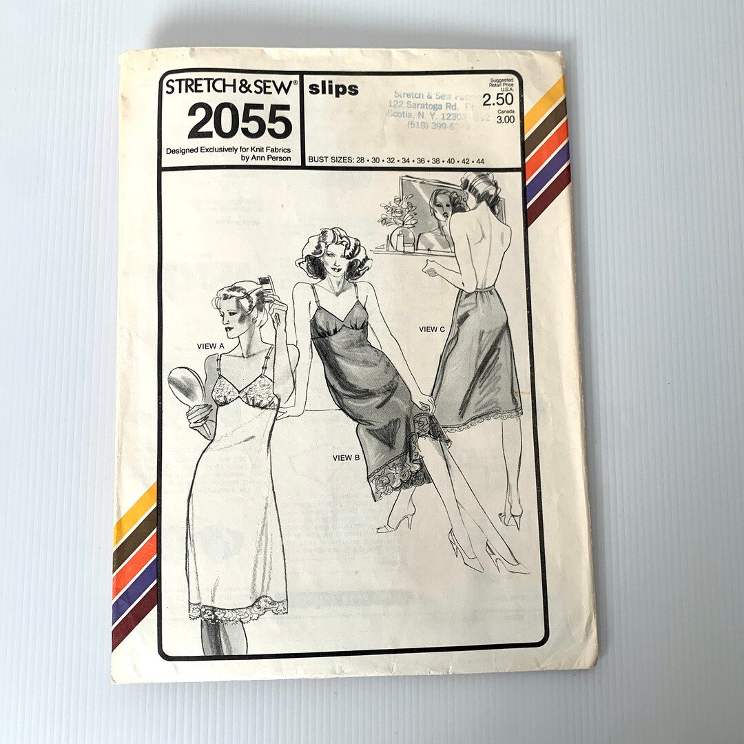 Vintage 1980s Full Slip Sewing Pattern, Half Slip Sewing Pattern