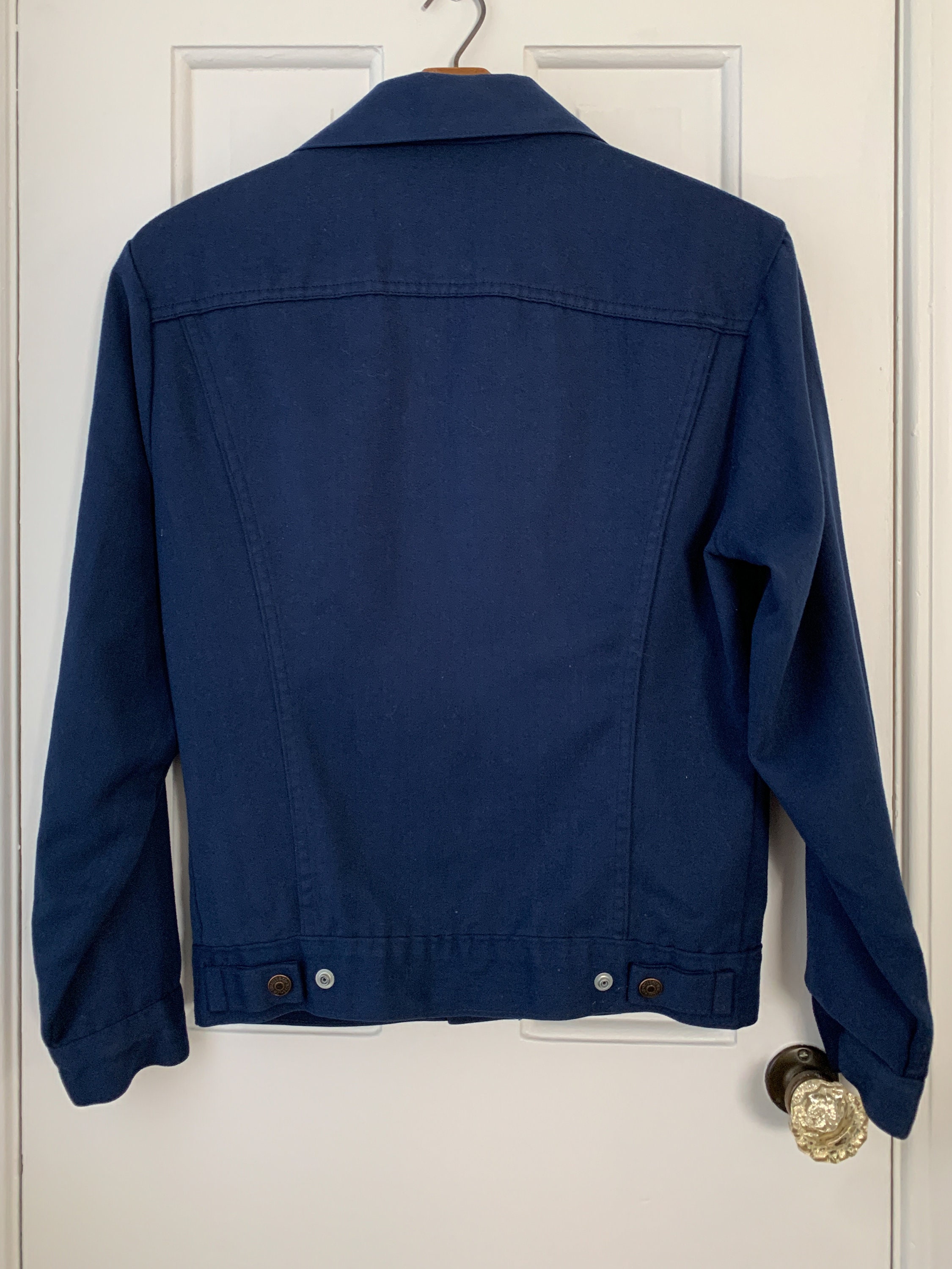 Vintage Levis dark blue twill jean jacket, Size S