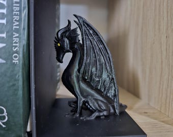 3D Printed Dragon Bookend - Fantasy Shelf Decor, Book Lover Gift