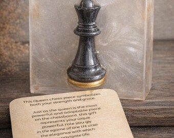 Queen Chess Piece Resin Art | Handcrafted Keepsake, Desk Decor