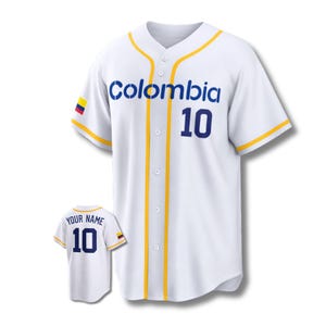Colombia Baseball Jersey Custom Name Number, Unisex Button Up Mesh Sports Fan Shirt