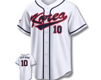Custom Korea Baseball Jersey, Personalized Name Number Shirt, Korean Fan Gift