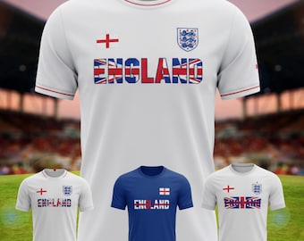 England Soccer Jersey, Union Jack Football Tee, National Team Shirt