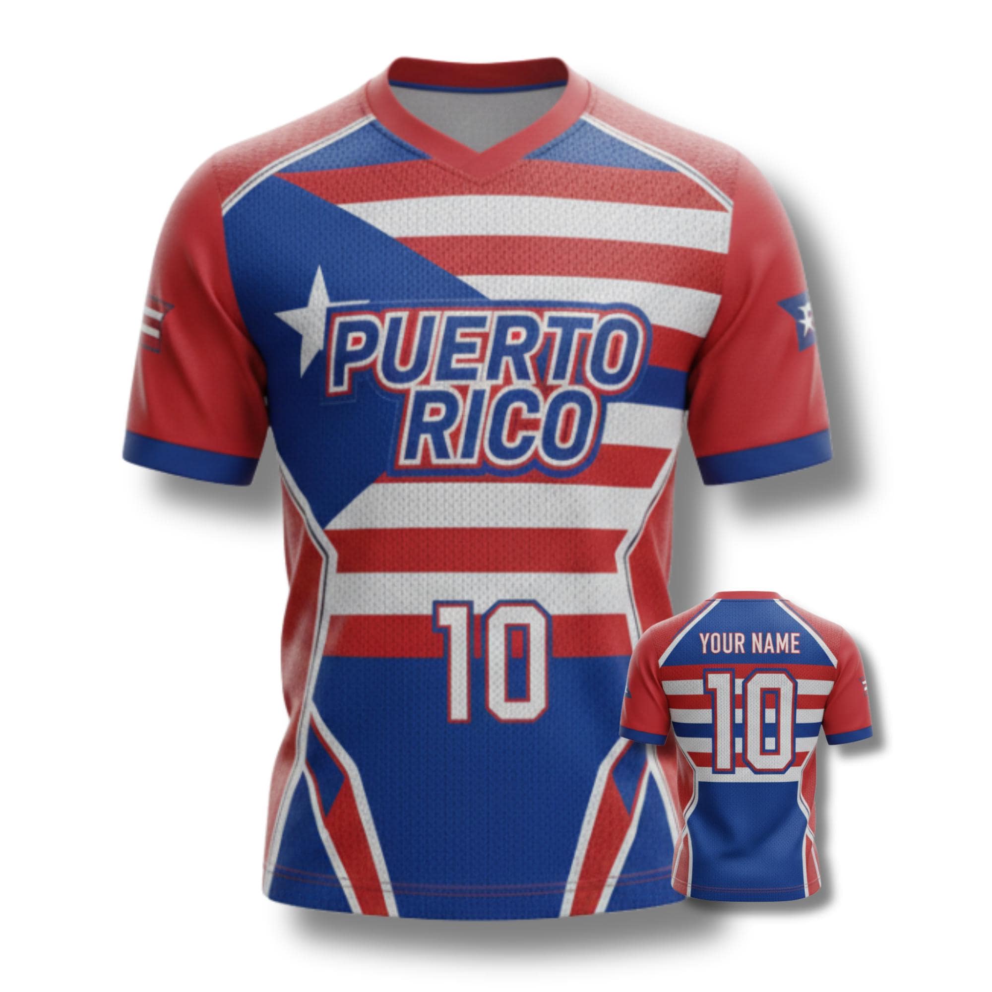 Discover Puerto Rico Football Jersey Personalized Name & Number  All Over Print Mesh Shirt