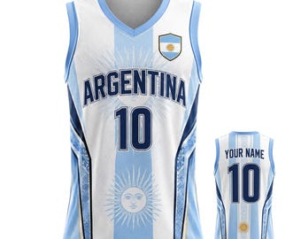 Camiseta sin mangas de Argentina, nombre y número personalizados, camiseta de fútbol sin mangas