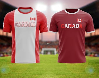 Canada Soccer Jersey Shirt for Fans, Red White Canadian Football Tee, National Team Match Day Top, World Cup Supporter Gift Men Women