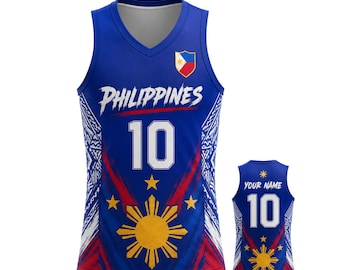 Camiseta de fútbol sin mangas de Filipinas, con nombre y número personalizados.