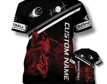 Camiseta de baloncesto con estampado 3D y nombre personalizado