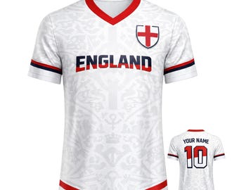England Soccer Jersey 3D, World Cup 2026 Fan Shirt, Personalized England Football Tee