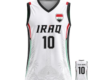 Camiseta de fútbol de Irak, camiseta sin mangas de fútbol personalizada, camiseta con nombre y número de Irak