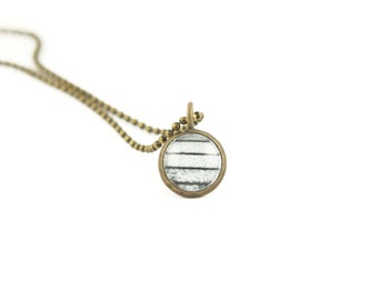 Layering Necklaces, Snow Striped Necklace, Gift for Her, Unique Gifts, Photography Jewelry, Brass Pendant on a Ball Chain