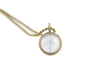 Gift for Her, Pale Blue Star Necklace, Layering Necklaces, Photography Jewelry, Unique Gifts, Brass Pendant on a Ball Chain