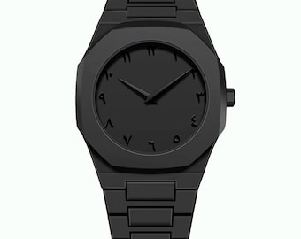 Montre Homme Quartz Noir, Style Décontracté avec Bracelet Original “Goutte à Goutte”