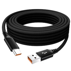 Cavo di ricarica USB-C 5A ad alte prestazioni, compatibile con iPhone 15/16/17, Samsung, Huawei, OnePlus (nero, rosso e grigio) (descrizione delle dimensioni)