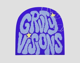 Y2K Double-Sided Knit Beanie, Hip-Hop & Ski Style for Men and Women (Blue and Red)