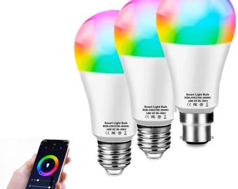 Tuya Wi‑Fi Smart LED Bulb, RGB Multicolor E27/B22