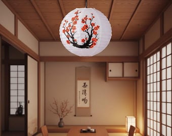 Plum blossom paper lantern, decorative hanging decoration in Japanese & Chinese style for weddings, gardens and parties