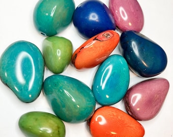 Tagua Beads – Large Nut Beads – Multiple Colors- Bin 57