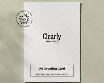 A6 Greeting Card Mockup: Flatlay DIN A Invitation, Customizable Color, PSD JPG (Digital Download)
