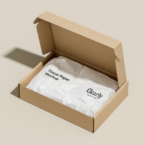 Modello di carta da regalo: carta velina, sfondo che cambia colore, oggetto avanzato, modello PSD (download digitale)