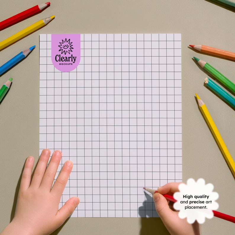 Coloring Page Mockup: 8.5x11 Children Activity Display, Editable PSD with Smart Object image 7