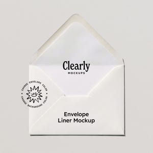 Envelope Liner Mockup PSD | Euro Flap Lining | Customizable Envelope and Background Colors | Photoshop Template Smart Object