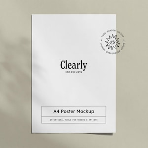 Mockup di poster A4: poster verticale senza cornice, sfondo modificabile, stampe per agende e decorazioni murali, PSD JPG