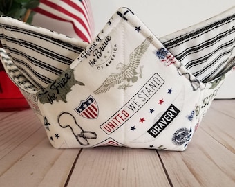 Bowl Cozy Set of 2 - Patriotic - United We Stand - Home of the Brave, Microwave Safe