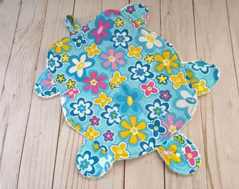 Turtle Floor Mop - Large Bright Flowers - Handmade - Reusable - Housewarming Gift