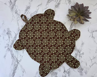 Turtle Floor Mop - Brown & Mint Green - Large - Handmade - Reusable - Paper Towel Saver