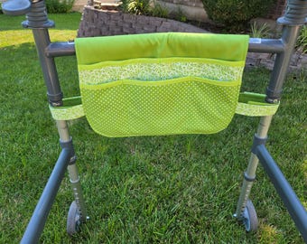 Walker Bag: Green Galore - Caddy - Tote - Organizer - Lots of Pockets - Seated Rollator
