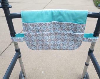 Walker Bag - Quatrefoil Print - Caddy - Tote - Organizer - Lots of Pockets