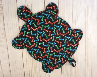 Turtle Floor Mop - Doggie Bones Galore - Large - Handmade - Reusable - Housewarming Gift