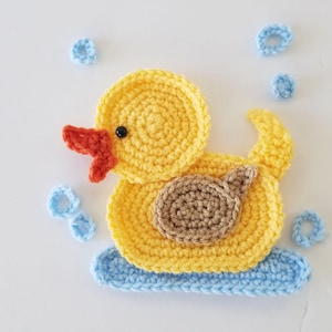 Applique Crochet Duck and Bubbles: Ready Made