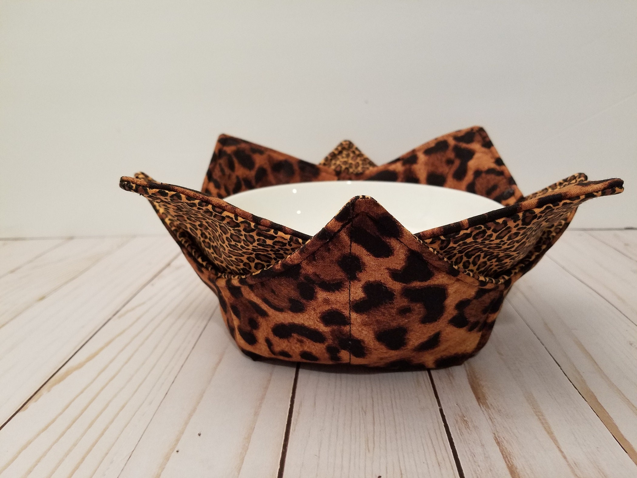 Bowl Cozy Set of 2 Leopard Animal Print Microwave Bowl Etsy